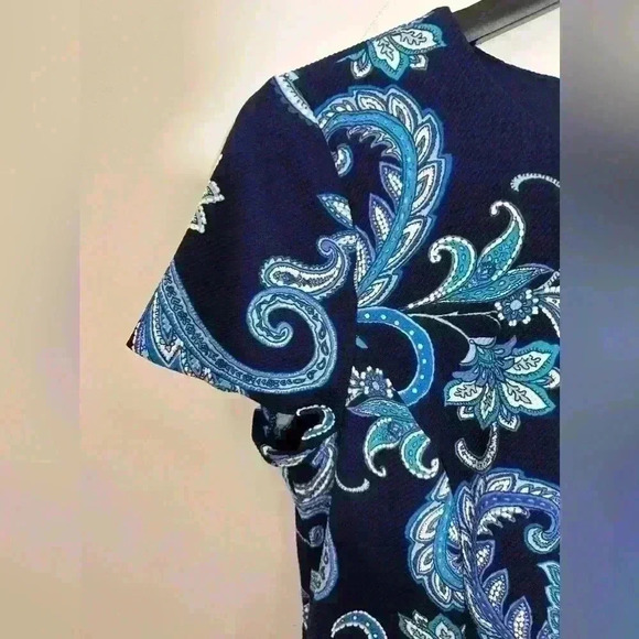 NWT JH Paisley Stretchy Mini Dress Blue Size L - Picture 4 of 8